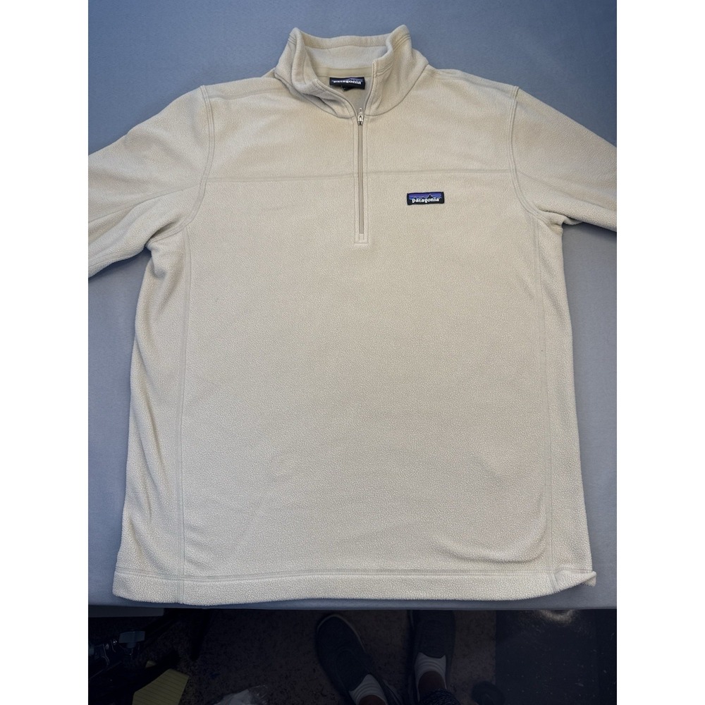 Patagonia Micro D Fleece 1/4 Zip Pullover Sweater Tan Women's Size M - Picture 3 of 9